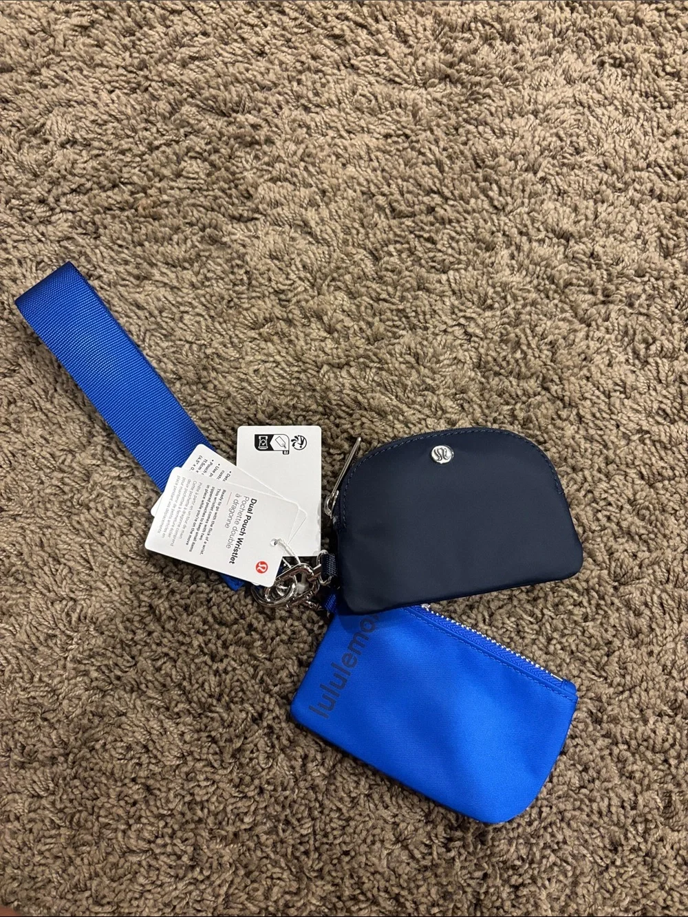 lululemon athletica Dual Pouch Key & Card Holder in Navy and Bright Blue